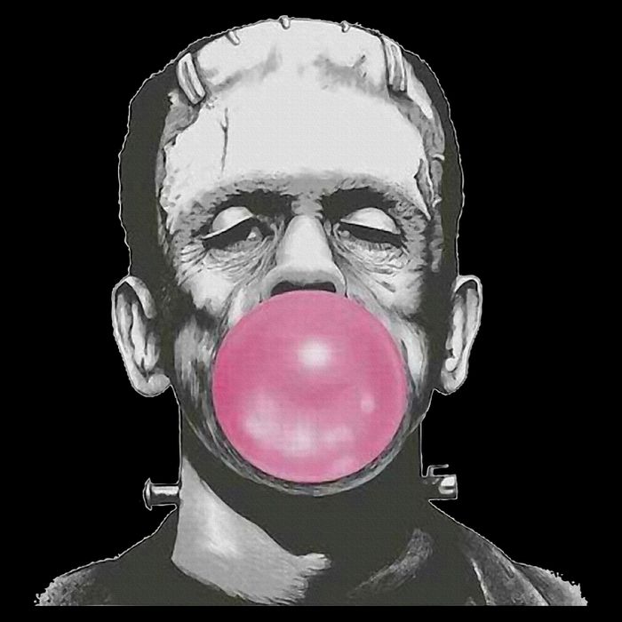 Frankenstein Monster With Pink Bubblegum Bubble Magnet