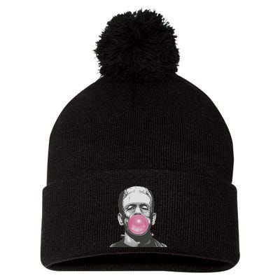 Frankenstein Monster With Pink Bubblegum Bubble Pom Pom 12in Knit Beanie
