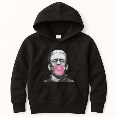 Frankenstein Monster With Pink Bubblegum Bubble Kids Hoodie