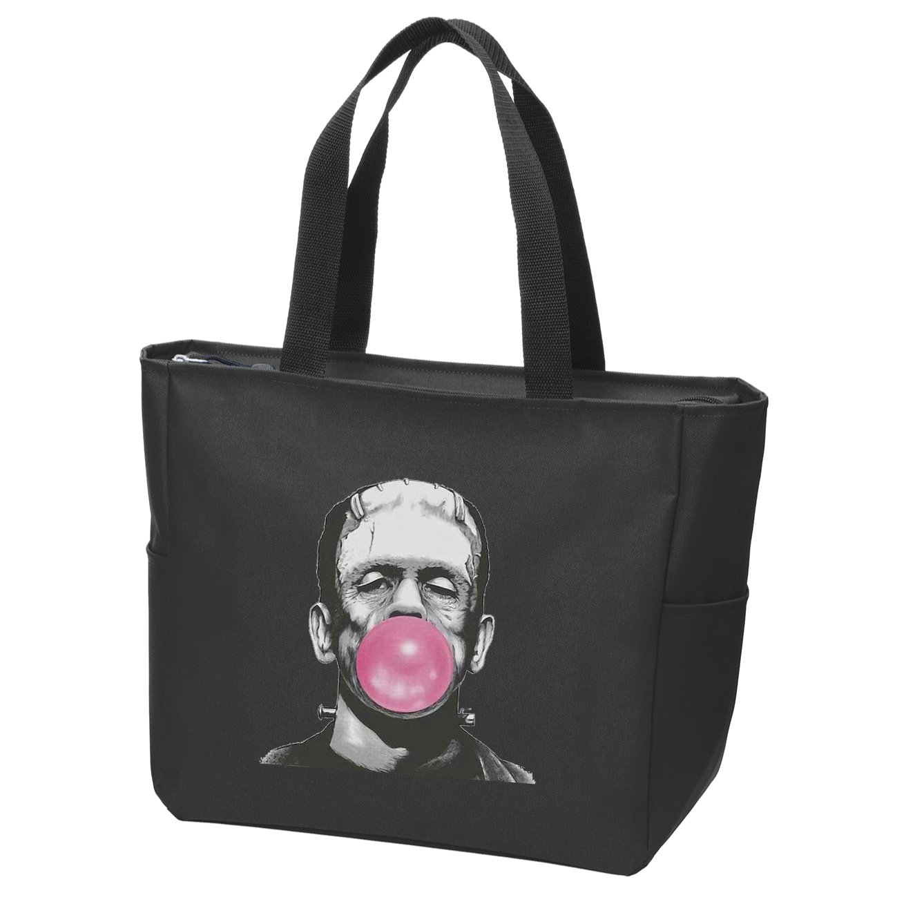 Frankenstein Monster With Pink Bubblegum Bubble Zip Tote Bag