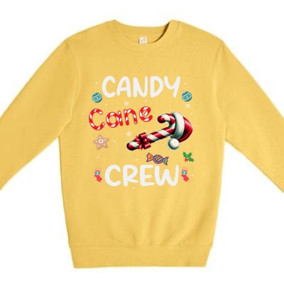 Family Matching Xmas Christmas Candy Cane Crew Bow Heart Gift Premium Crewneck Sweatshirt