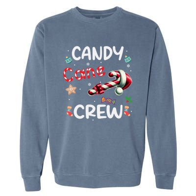 Family Matching Xmas Christmas Candy Cane Crew Bow Heart Gift Garment-Dyed Sweatshirt