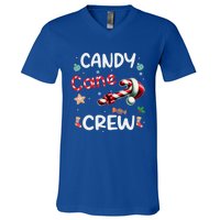 Family Matching Xmas Christmas Candy Cane Crew Bow Heart Gift V-Neck T-Shirt