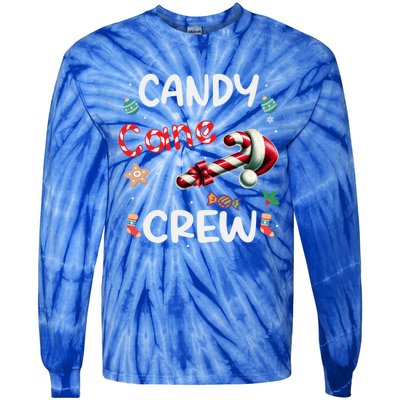 Family Matching Xmas Christmas Candy Cane Crew Bow Heart Gift Tie-Dye Long Sleeve Shirt