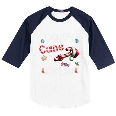 Family Matching Xmas Christmas Candy Cane Crew Bow Heart Gift Baseball Sleeve Shirt