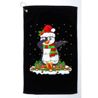 Family Matching Xmas Lighting Dabbing Penguin Christmas Cute Gift Platinum Collection Golf Towel