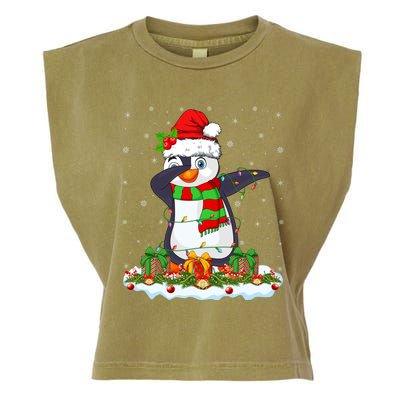 Family Matching Xmas Lighting Dabbing Penguin Christmas Cute Gift Garment-Dyed Women's Muscle Tee