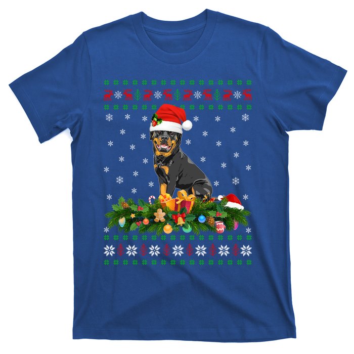 Family Matching Xmas Lighting Ugly Rottweiler Christmas Gift T-Shirt