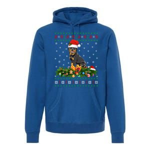 Family Matching Xmas Lighting Ugly Rottweiler Christmas Gift Premium Hoodie