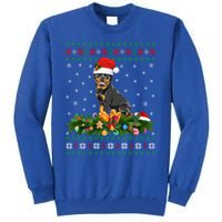 Family Matching Xmas Lighting Ugly Rottweiler Christmas Gift Tall Sweatshirt