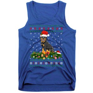 Family Matching Xmas Lighting Ugly Rottweiler Christmas Gift Tank Top