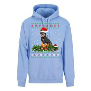 Family Matching Xmas Lighting Ugly Rottweiler Christmas Gift Unisex Surf Hoodie