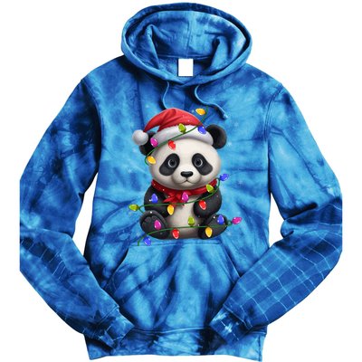 Family Matching Xmas Lighting Santa Panda Christmas Gift Tie Dye Hoodie