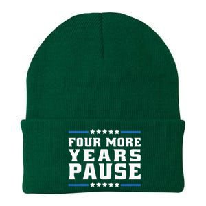 Four More Years Pause Joe Biden Us Flag Knit Cap Winter Beanie