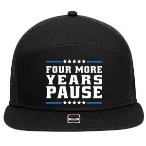 Four More Years Pause Joe Biden Us Flag 7 Panel Mesh Trucker Snapback Hat