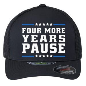 Four More Years Pause Joe Biden Us Flag Flexfit Unipanel Trucker Cap