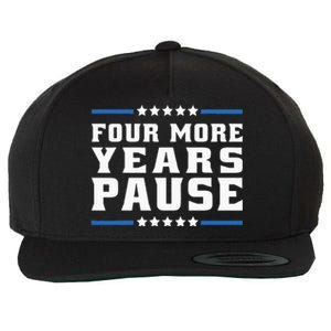 Four More Years Pause Joe Biden Us Flag Wool Snapback Cap