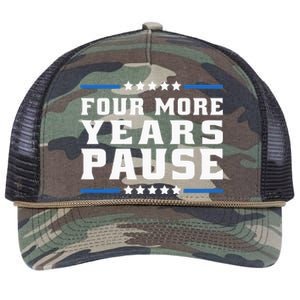 Four More Years Pause Joe Biden Us Flag Retro Rope Trucker Hat Cap