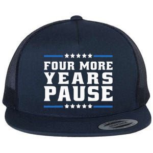 Four More Years Pause Joe Biden Us Flag Flat Bill Trucker Hat