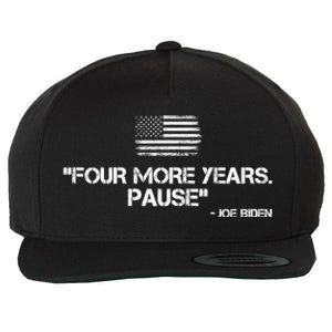 Four More Years Pause Joe Biden Funny Wool Snapback Cap