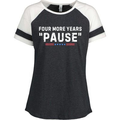 Four More Years Pause Biden Administration Donald Trump Enza Ladies Jersey Colorblock Tee