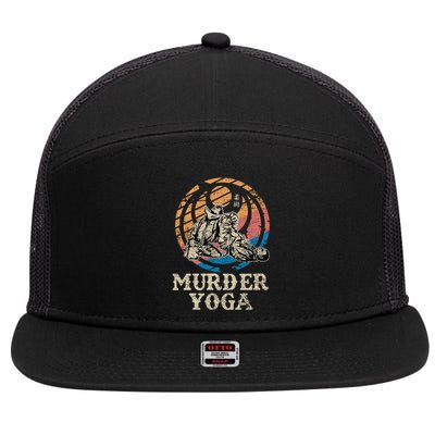 Funny Murder Yoga Brazilian Jiu Jitsu BJJ MMA 7 Panel Mesh Trucker Snapback Hat