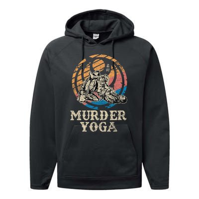 Funny Murder Yoga Brazilian Jiu Jitsu BJJ MMA Performance Fleece Hoodie