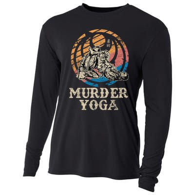 Funny Murder Yoga Brazilian Jiu Jitsu BJJ MMA Cooling Performance Long Sleeve Crew