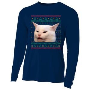 Funny Meme Yelling Christmax Cooling Performance Long Sleeve Crew