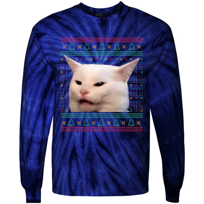 Funny Meme Yelling Christmax Tie-Dye Long Sleeve Shirt