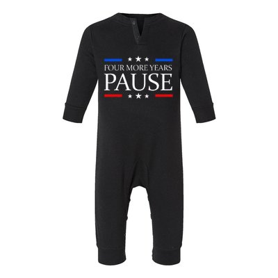 Four More Years Pause Joe Biden Funny Biden Quote Saying Infant Fleece One Piece