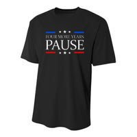 Four More Years Pause Joe Biden Youth Performance Sprint T-Shirt