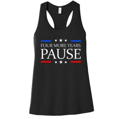 Four More Years Pause Joe Biden Women's Racerback Tank