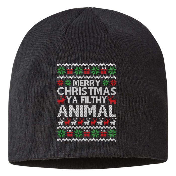 Funny Merry Ya Filthy Animal Ugly Christmas Sweater Xmas Gift Sustainable Beanie