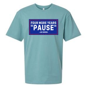 Four More Years Pause Joe Biden Funny Sueded Cloud Jersey T-Shirt