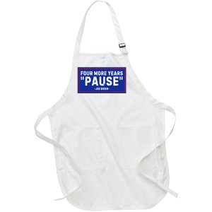 Four More Years Pause Joe Biden Funny Full-Length Apron With Pockets