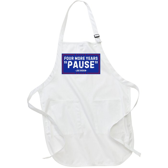 Four More Years Pause Joe Biden Funny Full-Length Apron With Pockets