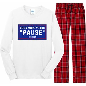 Four More Years Pause Joe Biden Funny Long Sleeve Pajama Set