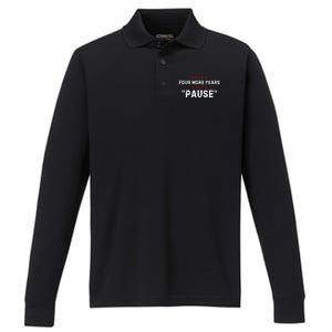 Four More Years Pause Joe Biden Funny Performance Long Sleeve Polo