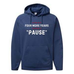 Four More Years Pause Joe Biden Funny Performance Fleece Hoodie