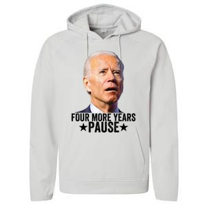 Four More Years Pause Joe Biden Performance Fleece Hoodie