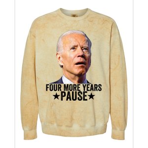 Four More Years Pause Joe Biden Colorblast Crewneck Sweatshirt