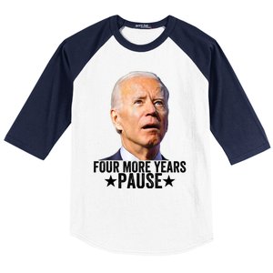 Four More Years Pause Joe Biden Baseball Sleeve Shirt