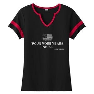 Four More Years Pause Joe Biden Ladies Halftime Notch Neck Tee