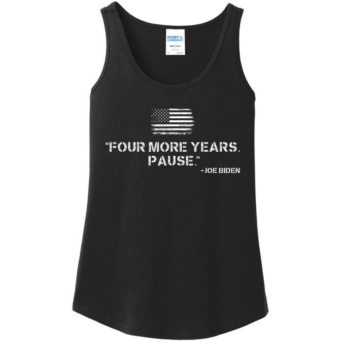 Four More Years Pause Joe Biden Ladies Essential Tank