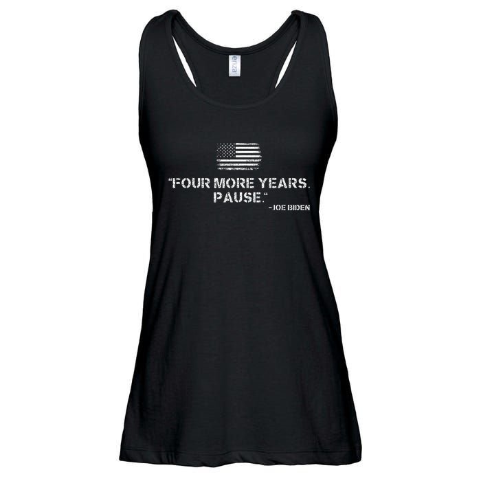 Four More Years Pause Joe Biden Ladies Essential Flowy Tank