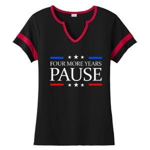 Four More Years Pause Joe Biden Funny Biden Quote Saying Ladies Halftime Notch Neck Tee