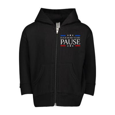 Four More Years Pause Joe Biden Funny Biden Quote Saying Toddler Zip Fleece Hoodie