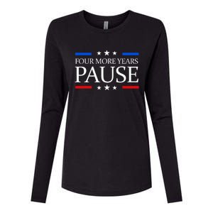 Four More Years Pause Joe Biden Funny Biden Quote Saying Womens Cotton Relaxed Long Sleeve T-Shirt