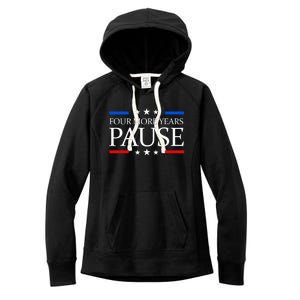 Four More Years Pause Joe Biden Funny Biden Quote Saying Women's Fleece Hoodie